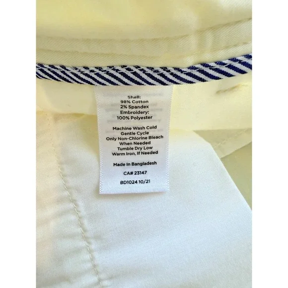 Talbots Relaxed Chino Pastel Yellow Ankle Pants Embroidered Lemon Pattern 6 - Picture 8 of 8